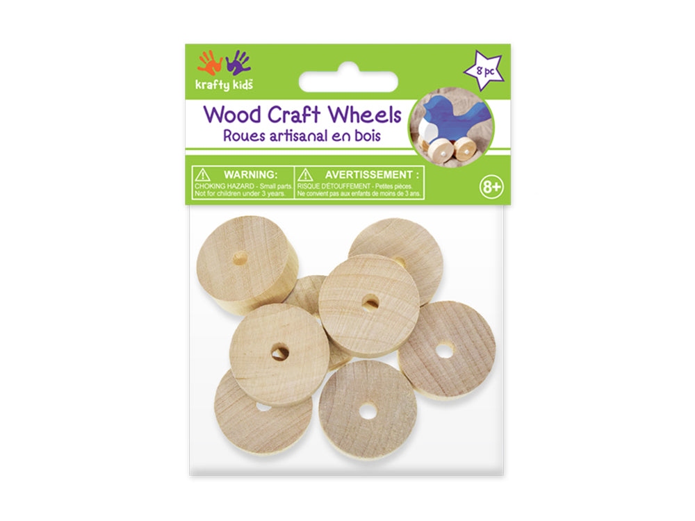 Craftwood: 1.1"x0.4" Wheel x8 Flat Natural