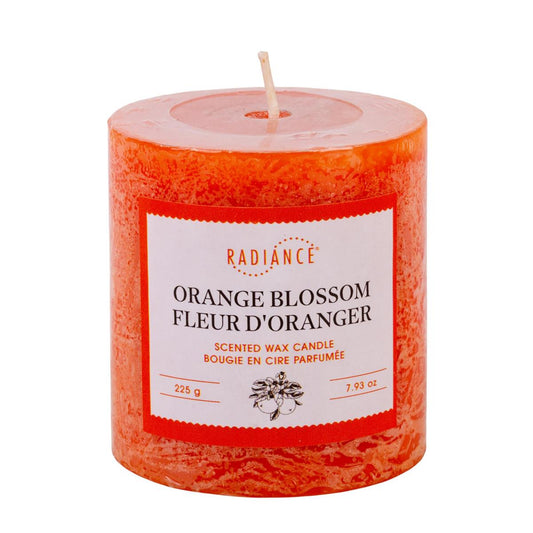 Frosted Scented Pillar Candle, 2.7"x 2.9", Orange Blossom
