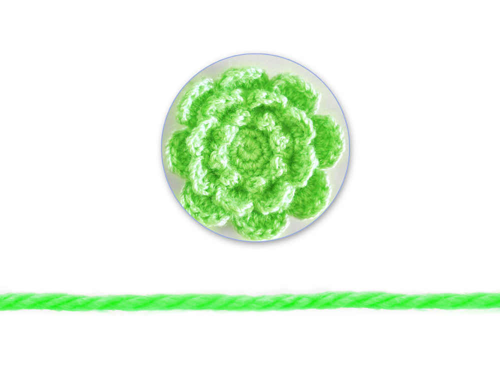 Needlecrafters: 50g Acrylic Yarn Standard Ball Dyed W) Neon Green