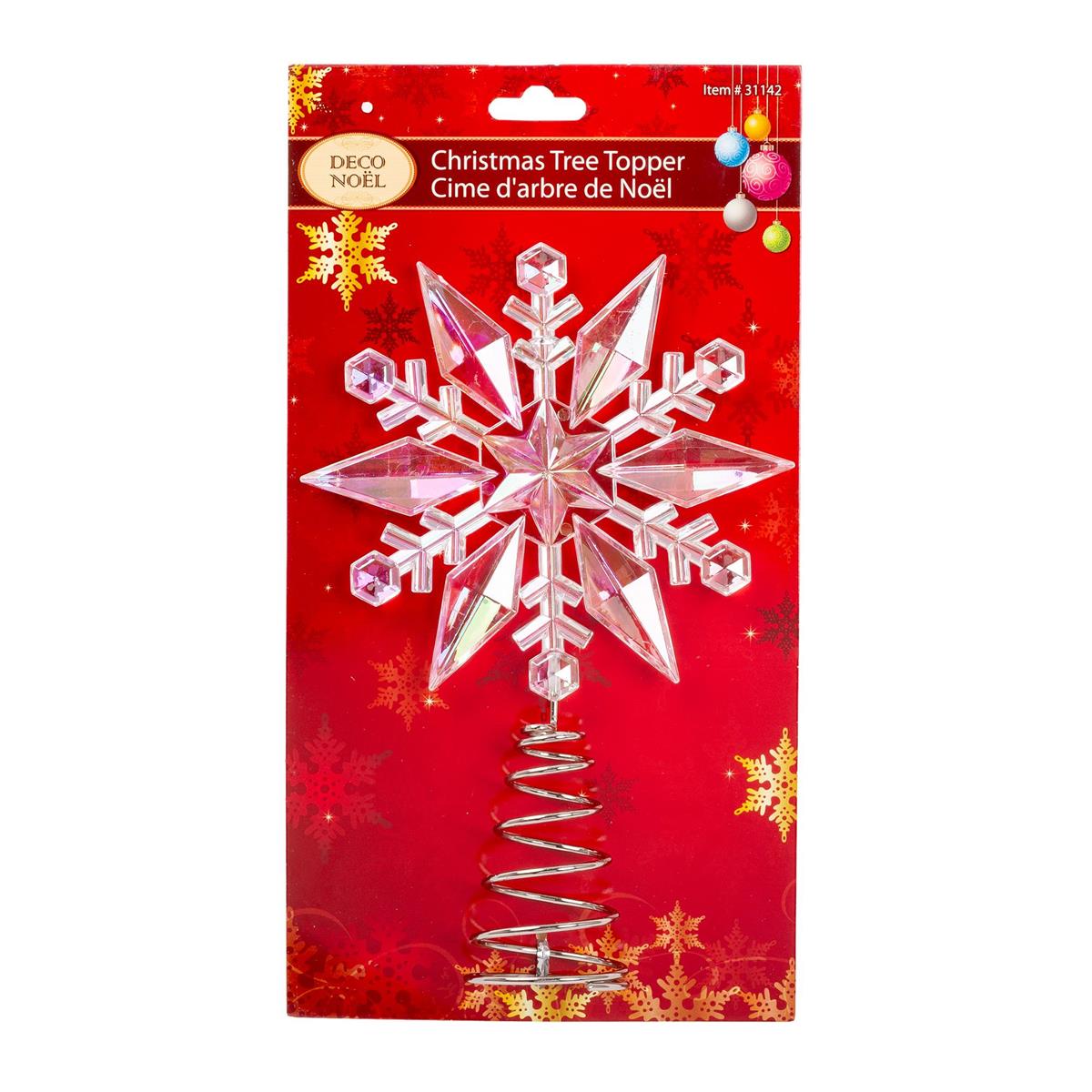 Deco N. 9"H Snowflake Tree Topper, tie on card