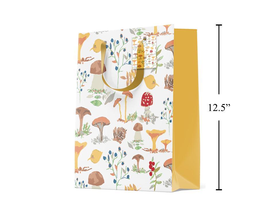 Paper T. Gift Bag, Large, Wild Mushrooms, Matte/HS, 157GSM,