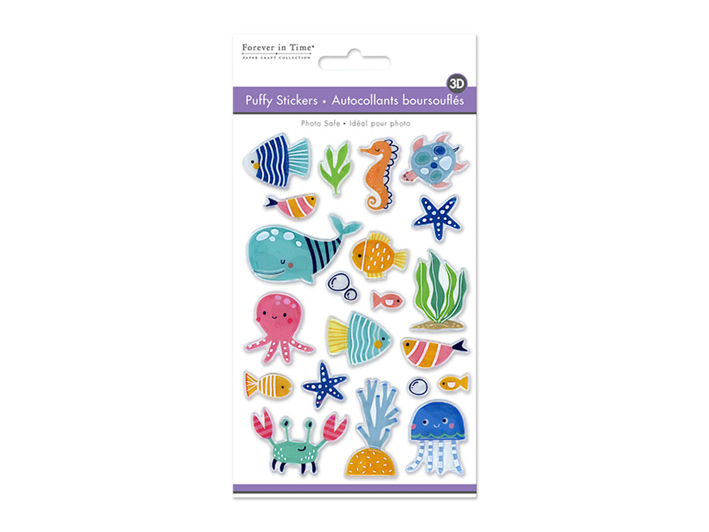Paper Craft Sticker: 4.1"x7.5" 3D Puffy C) Sea Life