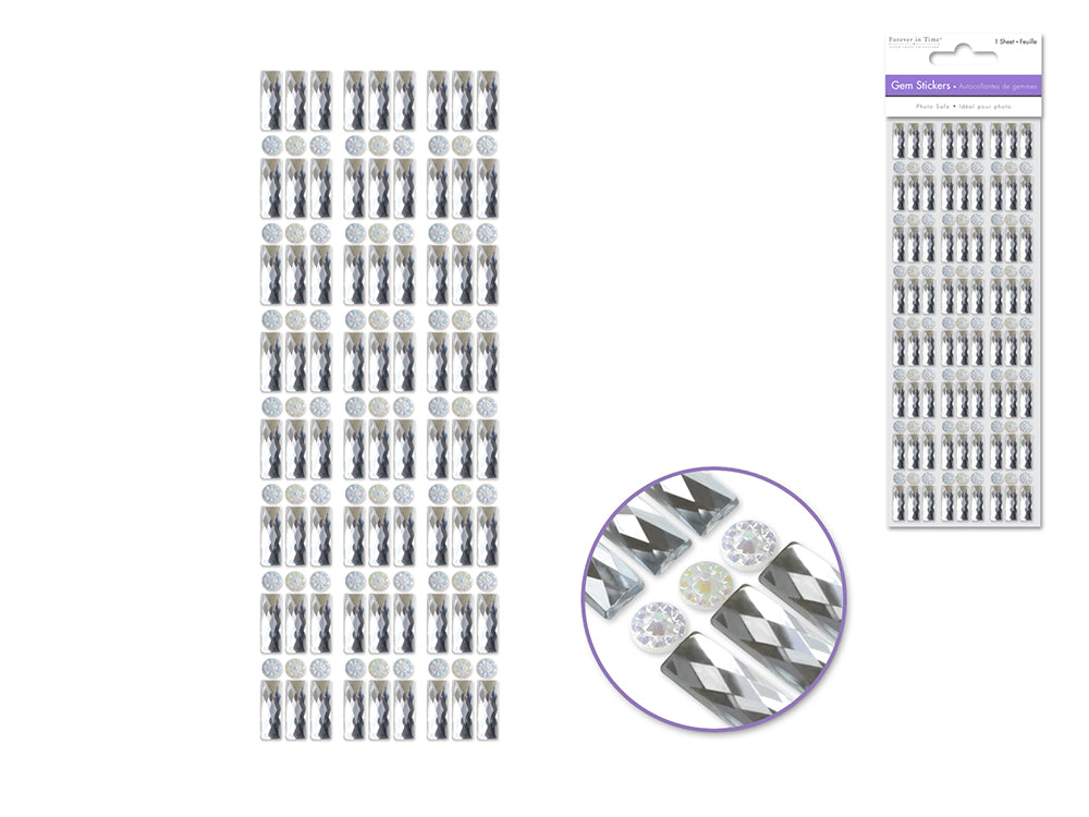 Paper Craft Sticker: 6.8cmx16.8cm Bling Bar Gems A) Crystal