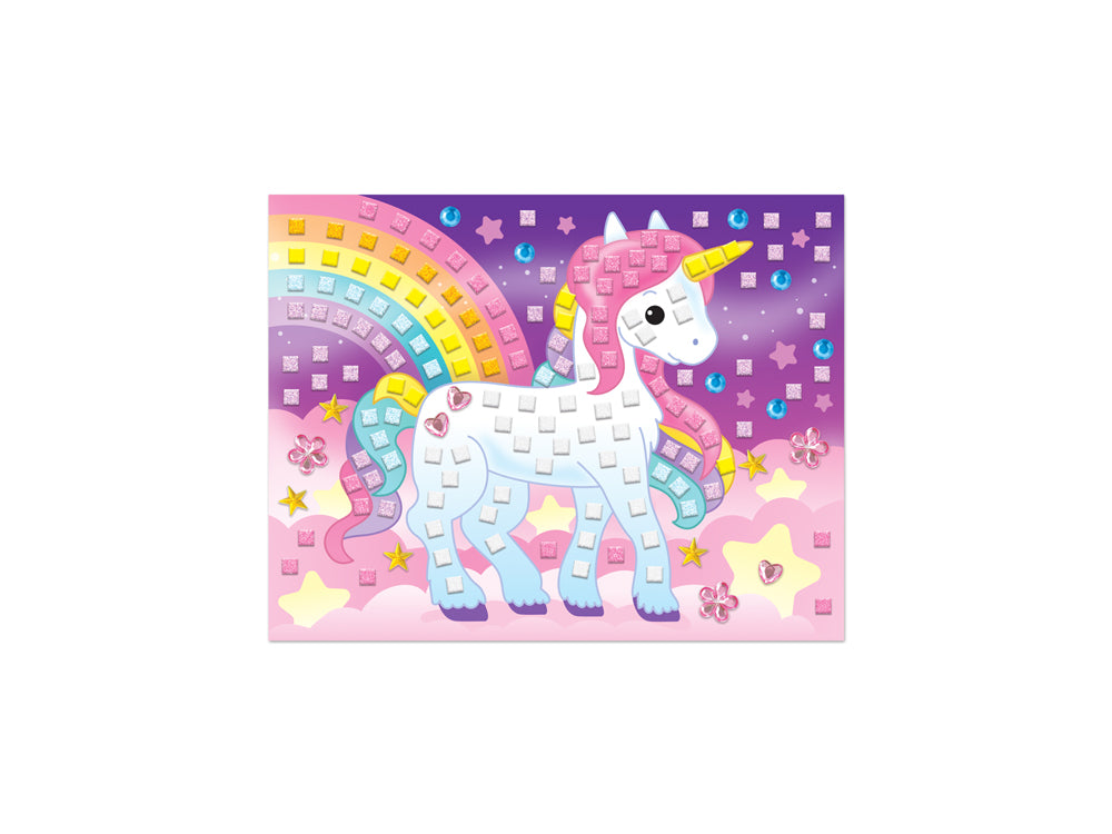 Krafty Kids Kit: DIY Glitter Mosaic Art Kit w/Gems A) Unicorn