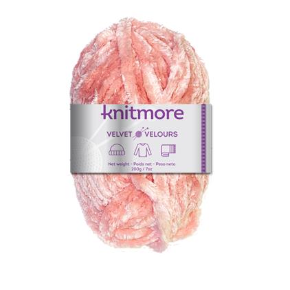 VELVET KNITTING YARN-SOFT PINK 200G/126yards