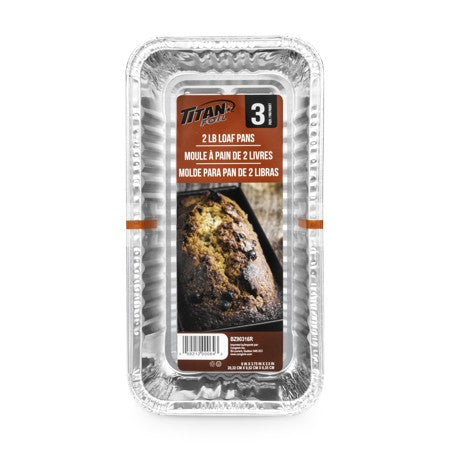 TITAN FOIL  ALUMINUM 2 LB LOAF PANS 3/PK