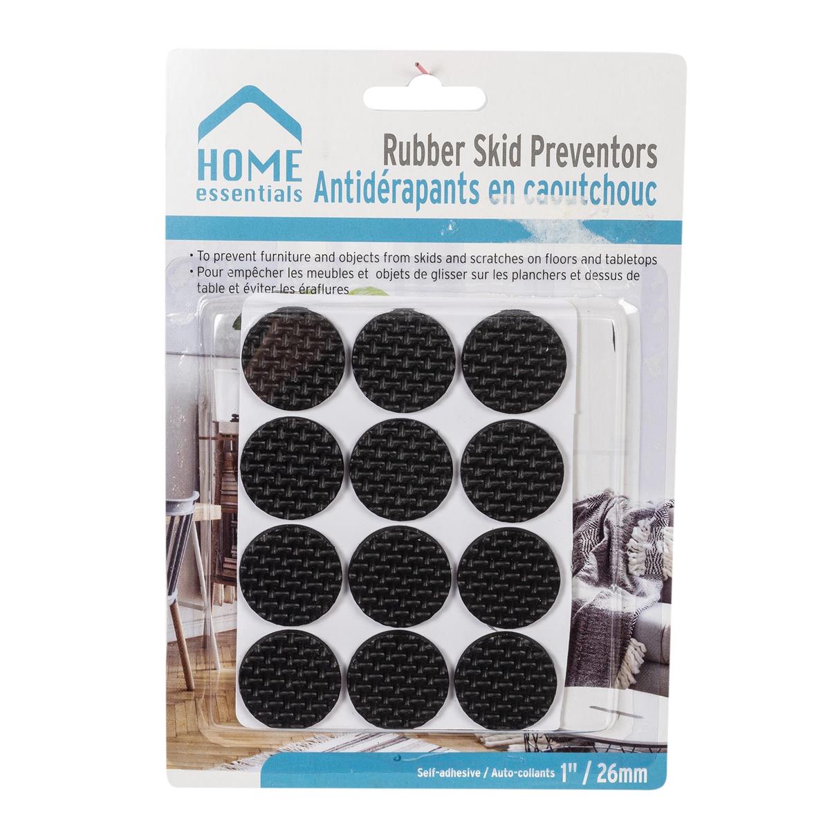 H.E. 12-pc 1" Dia Skid Preventors, Rubber, b/c