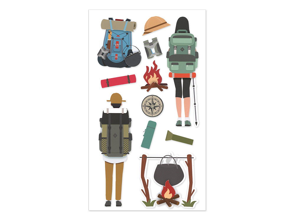 Handmade Sticker: 4.4"x7.5" 3D Themed Elements F) Hiking
