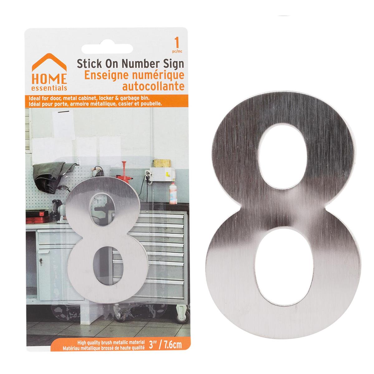 H.E. 3"#8 Adhesive Number Sign, SS B/C