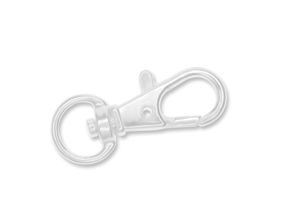 Jewelry Findings: 1.63" Key Ring Clip x4 w/Swivel Ring B) Silver