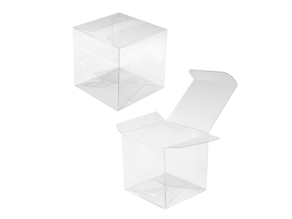 Gift Craft: PET Clear Cube Favor Box Value-Pack C) Lrg 10cm 2pc