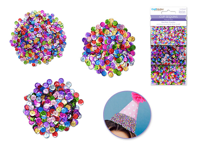 Craft Medley: 5/8/10mm Cup Sequins 30g Glam-Packs A) Metallic