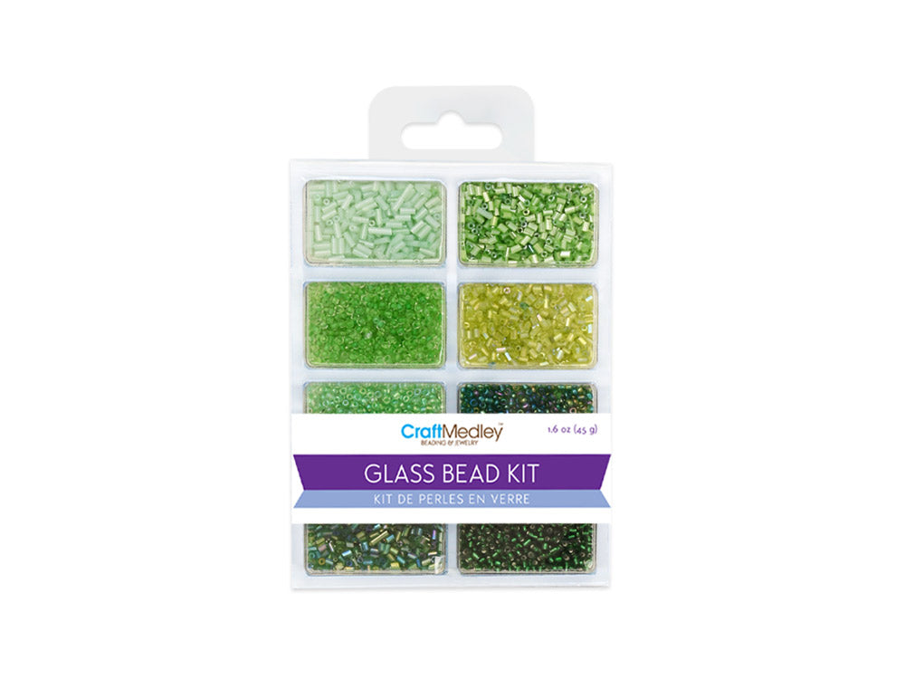 Glass Bead Kit: Rocailles/Seed Beads/Bugles 45g ULTIMIX D) Going Green
