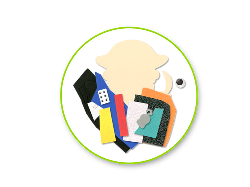 Krafty Kids Kit: DIY Foam Friends Craft Kit Peel-n-Stick 02) Pirate