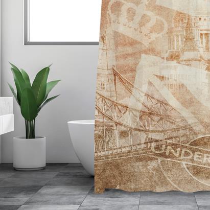 Fabric Shower Curtain London 72"x72"