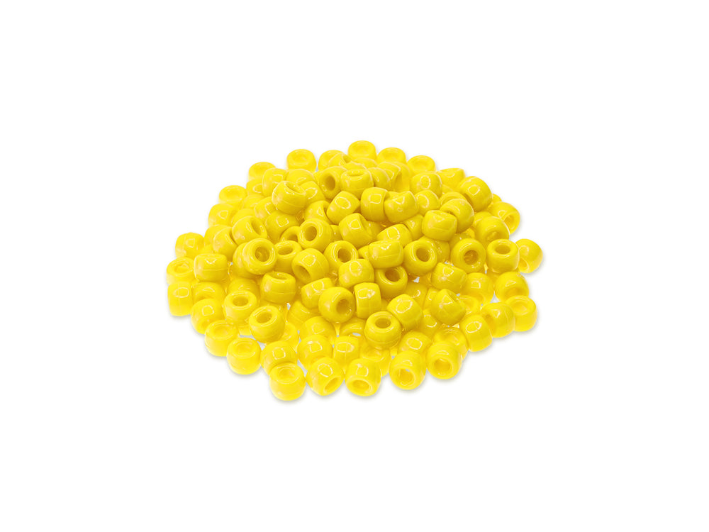 Pony Beads: 9mmx6mm Barrel Standard x175 F) Yellow