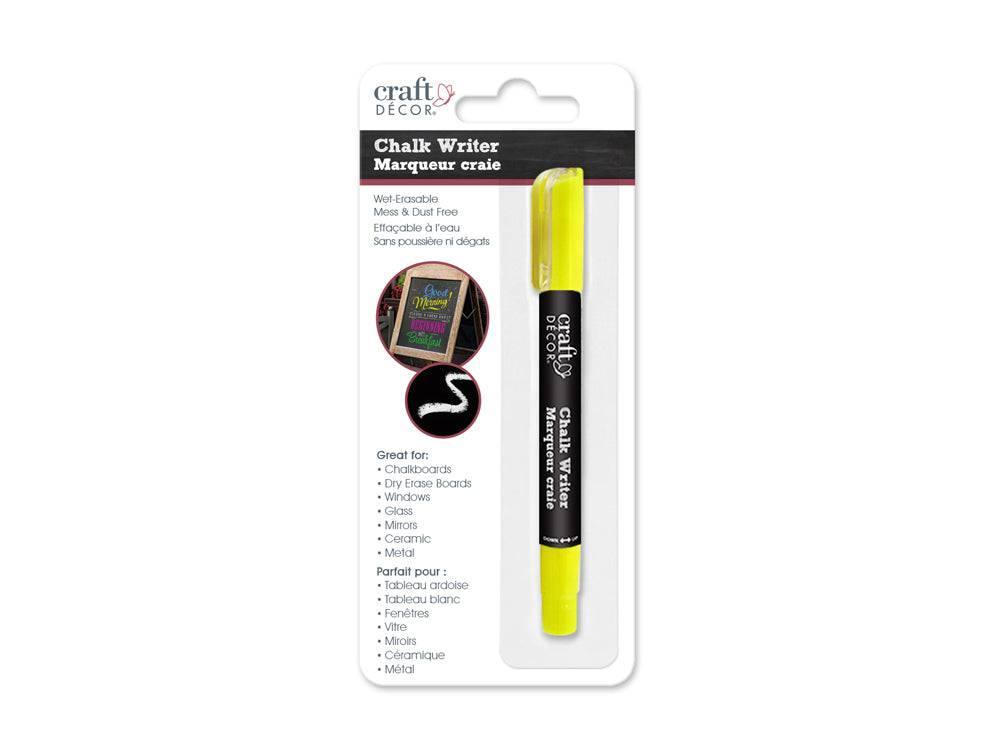 Craft Decor: Chalk Writer Blister-Carded C) Neon Yellow