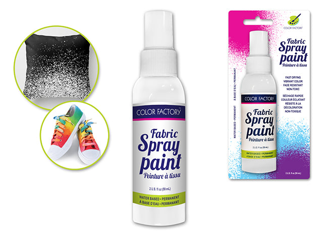 Color Factory Fabric Paint: 60ml (2fl.oz) Spray Paint J) White