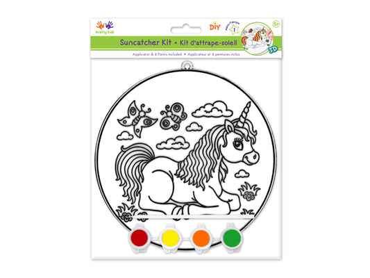Krafty Kids Kit: 3D DIY 6.8" Suncatcher w/4 Paints&Applicator D) Unicorn