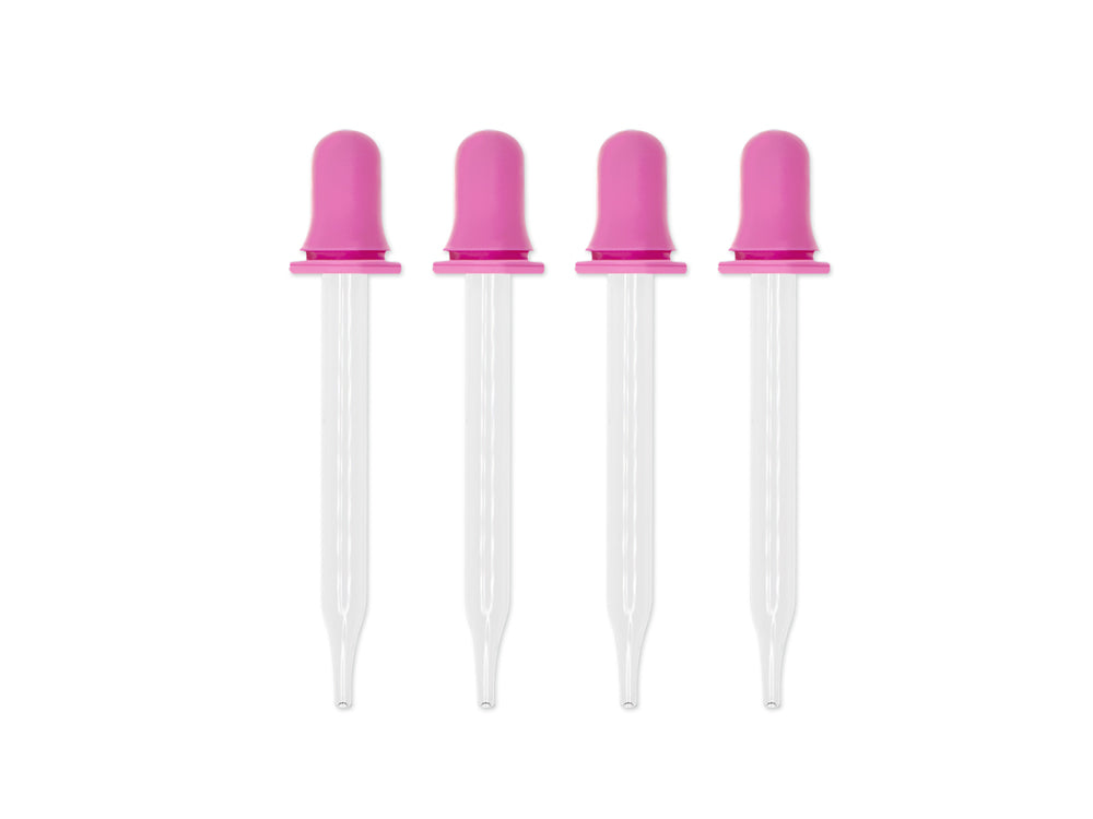 Plastic Bottles: 1ml Glass Squeeze Droppers 4pc