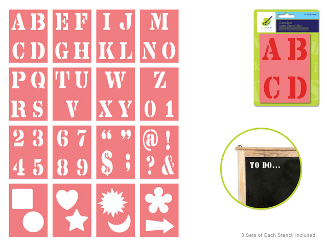 Color Factory: Complete Letter Stencil Sets B) 1.5"