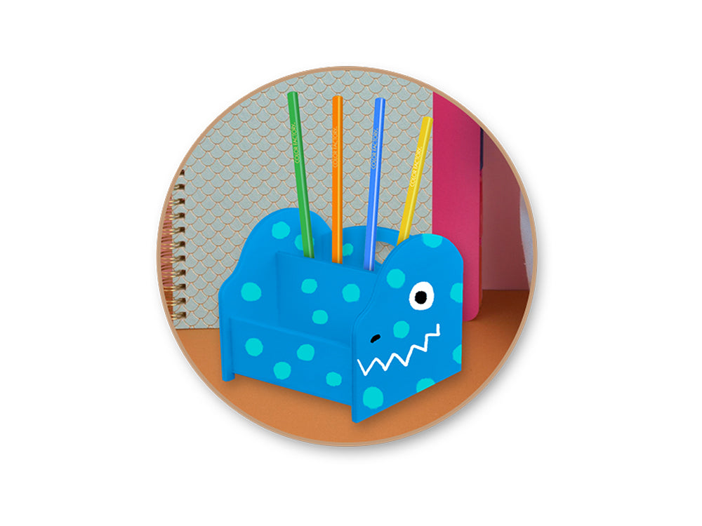 Wood Craft: 4.1"x3.9"x3.7" Desk Caddy 2-Comp