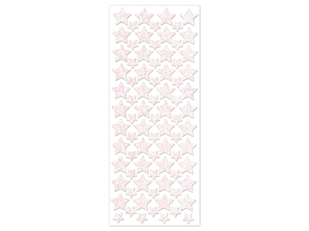 Paper Craft Sticker: 12.5cmx30.5cm Glitter Shapes G) White Stars