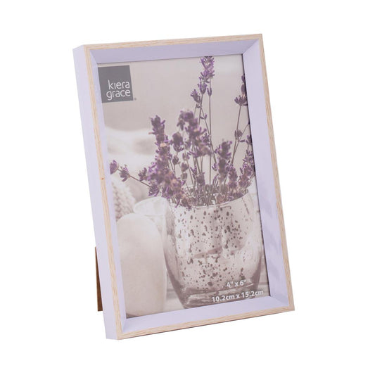 KG Stout 4x6" PVC Photo Frame Lavender w/ Natural wood Finish