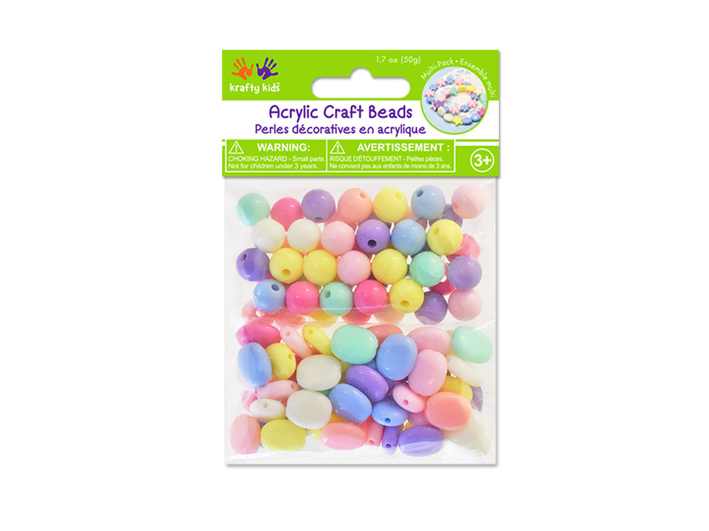 Acrylic Beads: 50g Multi-Packs 10mm B) Round/Oval