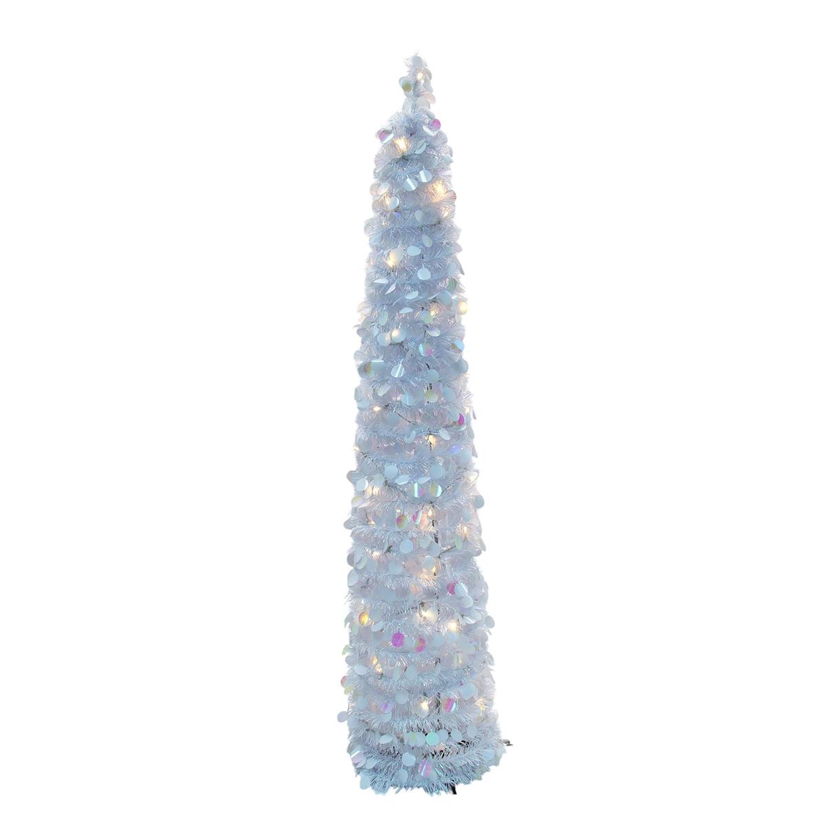 Deco N. 5ft Pop-Up Xmas Tree w/70 LED Lights, ETL, Opal, box