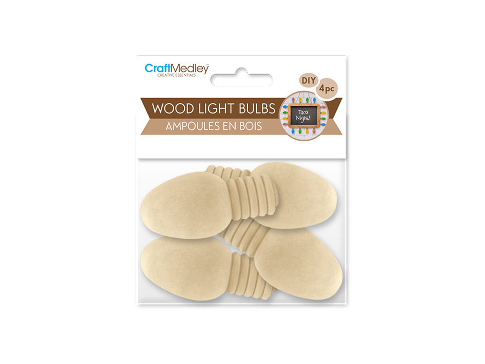 Craftwood: 0.9"x2" Light Bulbs 4pc