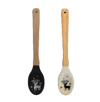 *SILICONE SERVING SPOON -REINDEER-B/W