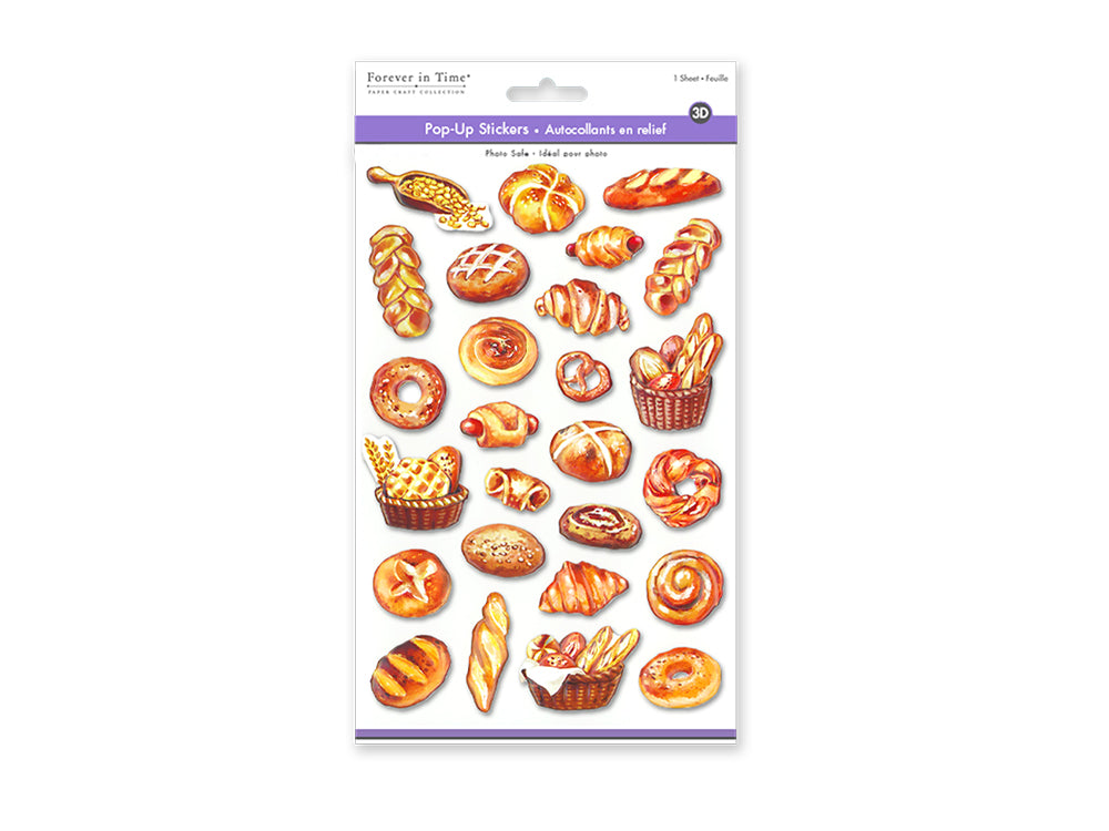 Paper Craft Sticker: 5.5"x8.25" 3D Pop-Up A) Baked Goods