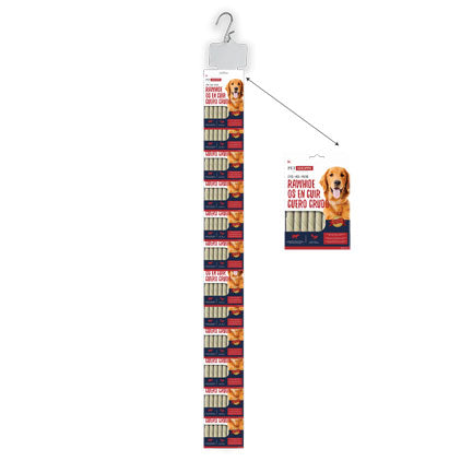 RAWHIDE TWISTS WHITE - 8 CLIP-STRIP 12/UNITS