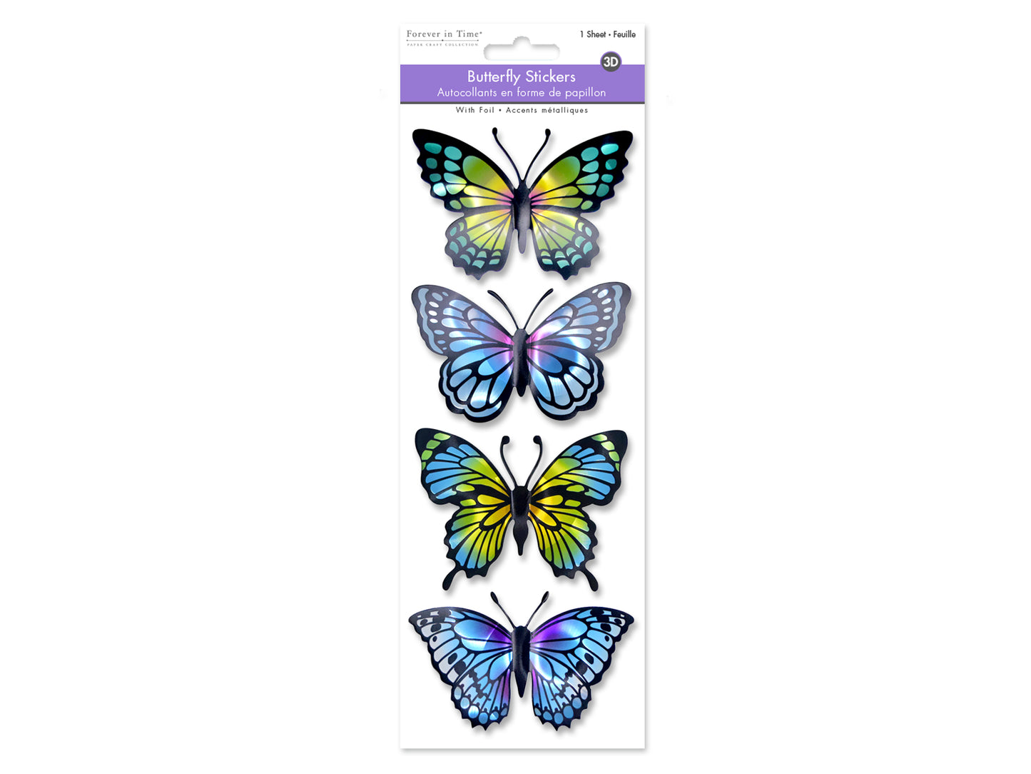 Paper Craft Sticker: 25.5cmx10cm 3D Butterflies A) Style 1