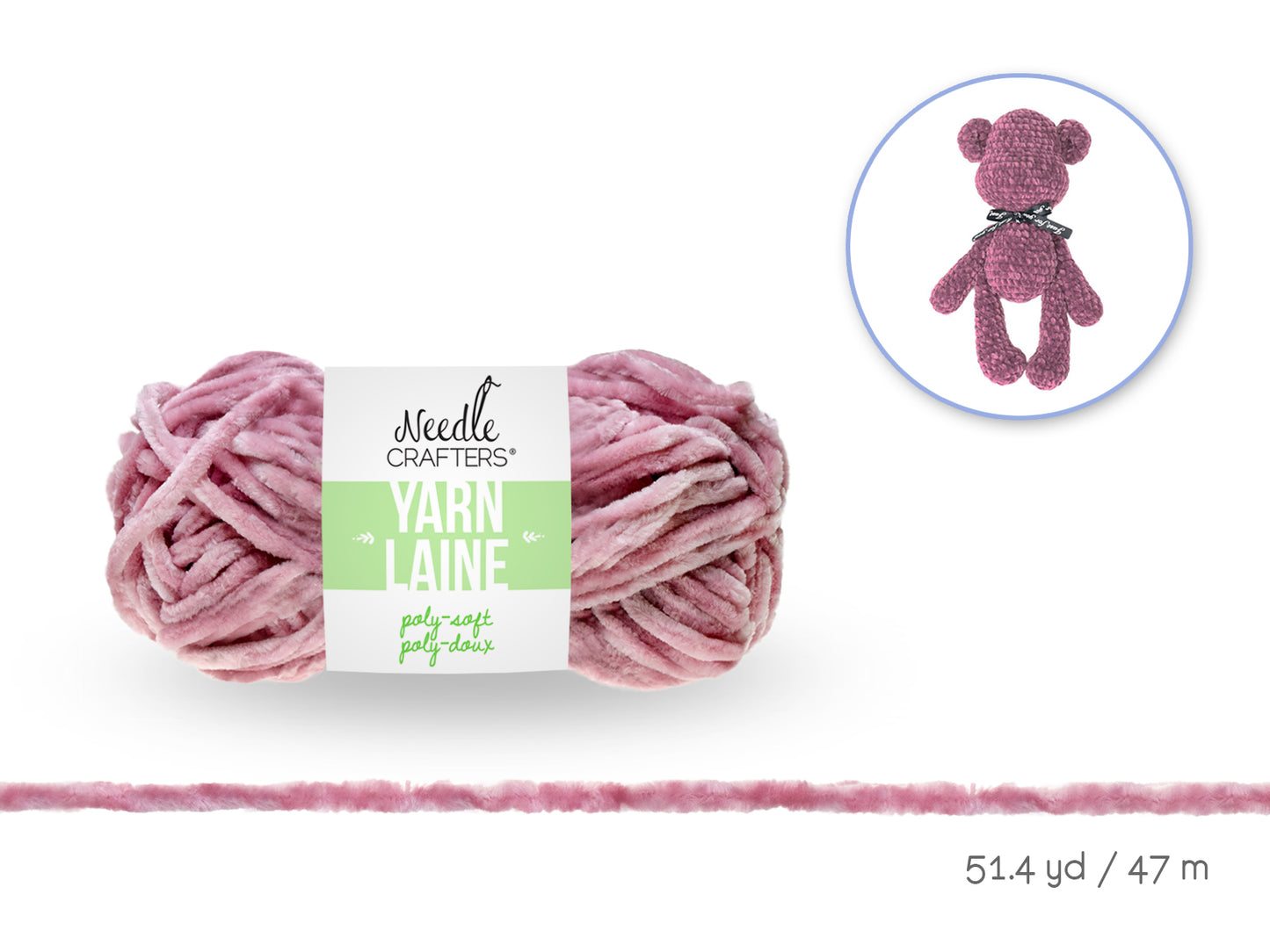 Needlecrafters: 50g Poly-Soft Yarn Ball A) Rose