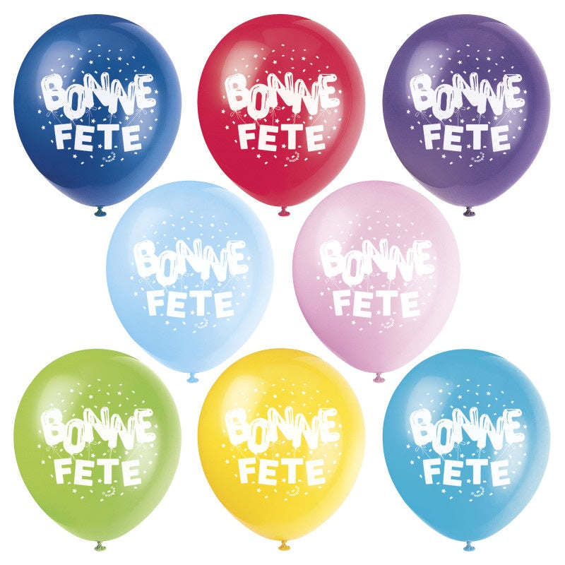 Bright Bonne Fête 12" Latex Balloons  8ct