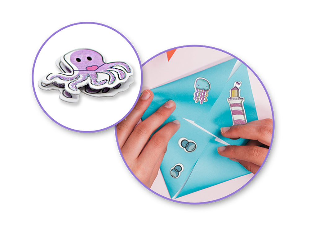 Handmade Sticker: 3D Glitter Cardstock Elements 250gsm A) Under The Sea