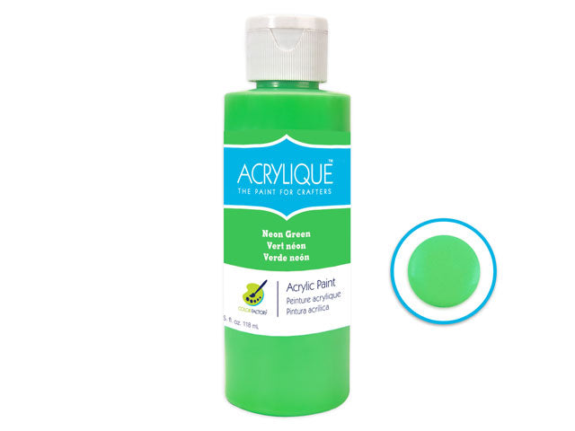 Color Factory: 4oz Acrylique Paint for Crafter's 205 Neon Green