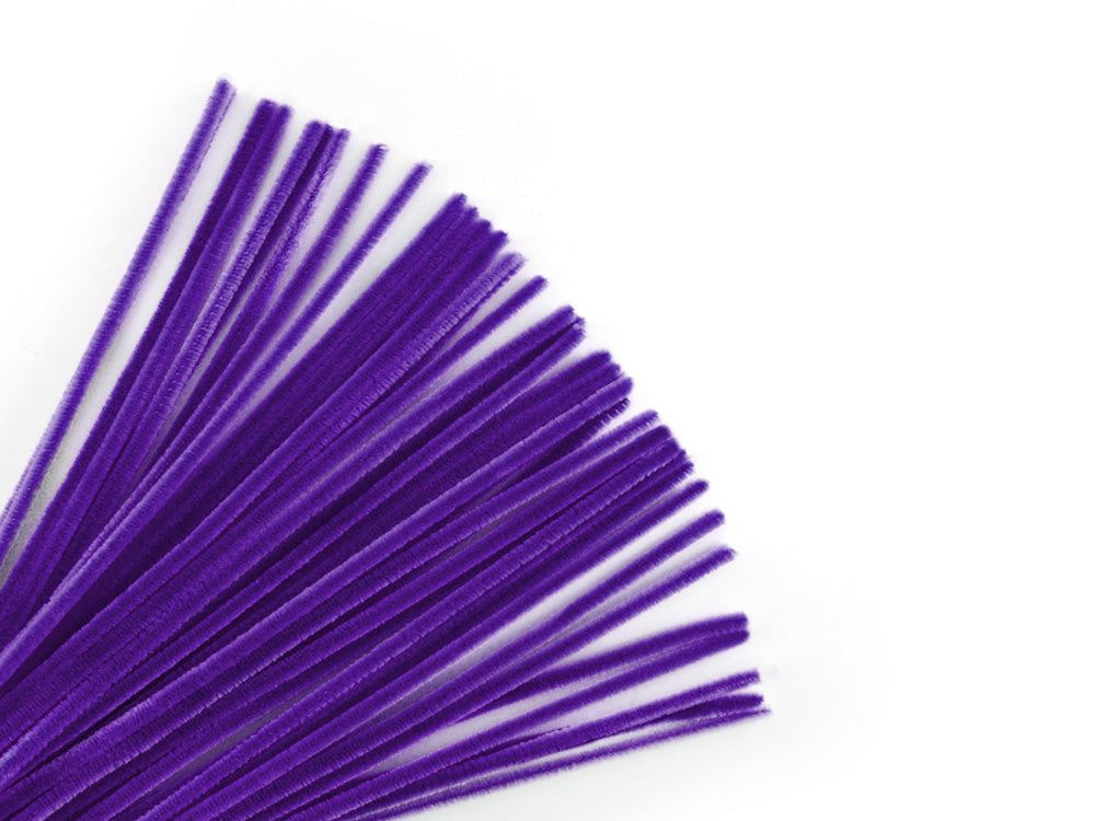 Chenille Stems: 6mmx30cm Standard Pipe Cleaners 40pc S) Purple