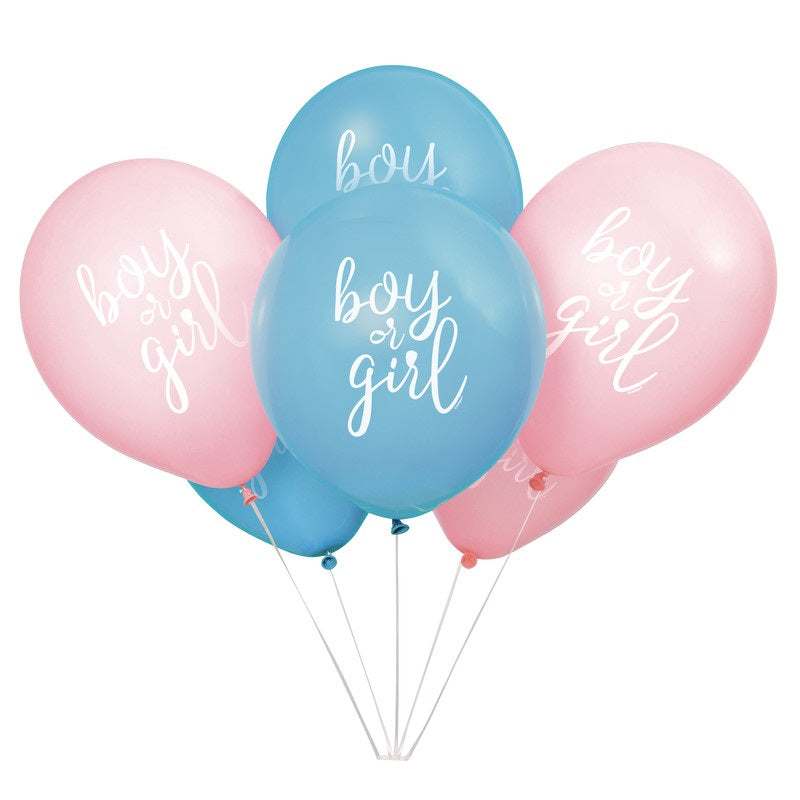 Boy or Girl Gender Reveal 12" Latex Balloons  8ct