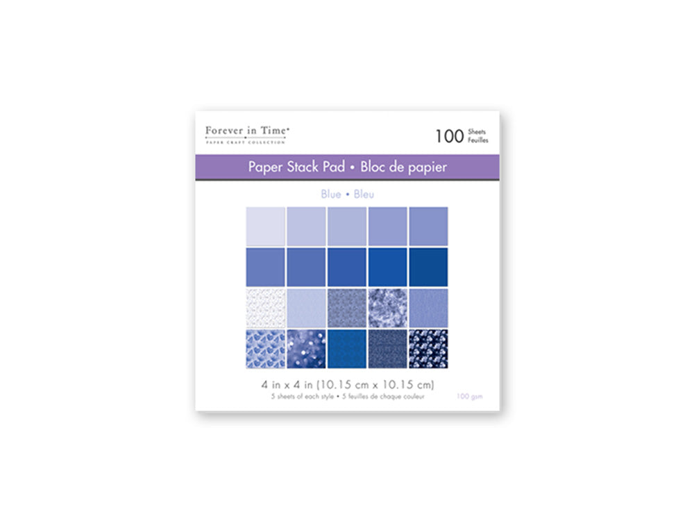 Paper Pad: 4"x4" Color Theme Stack Pad x100 5eax20styles 100GSM B) Blue