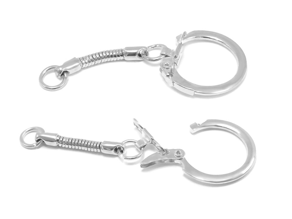 Jewelry Findings: 2.5cm Snake Key Chain 6.2cm(L) x3 B) Silver