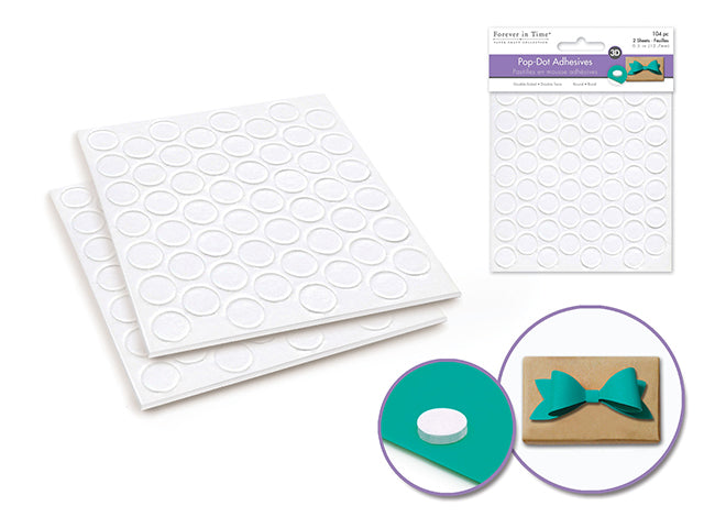 3D Pop Dots: 1/2" Round x104 Dual-Adhesive Foam Mount