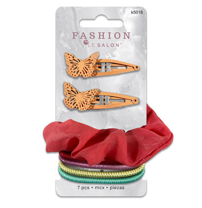 SNAP CLIPS AND ELASTICS SET - 7 PCS 7*14cm