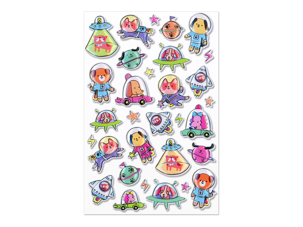 Paper Craft Sticker: 5.5"x8.25" 3D Pop-Up C) Pets in Space
