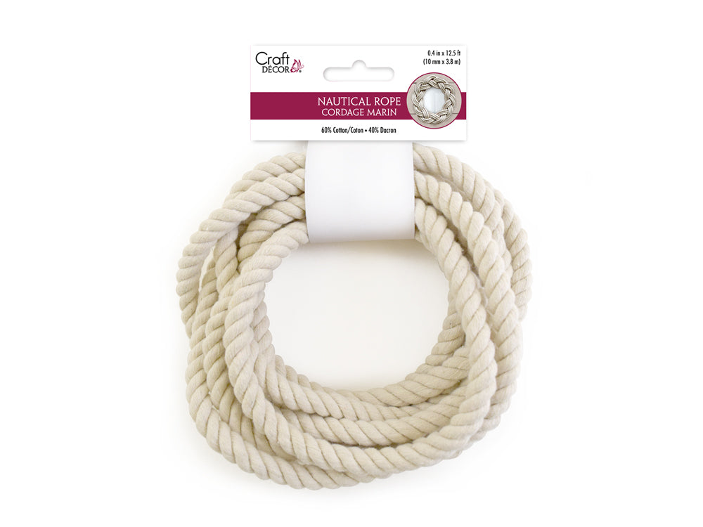 Craft Decor: Nautical Rope Cotton B) 10mm x 3.8m