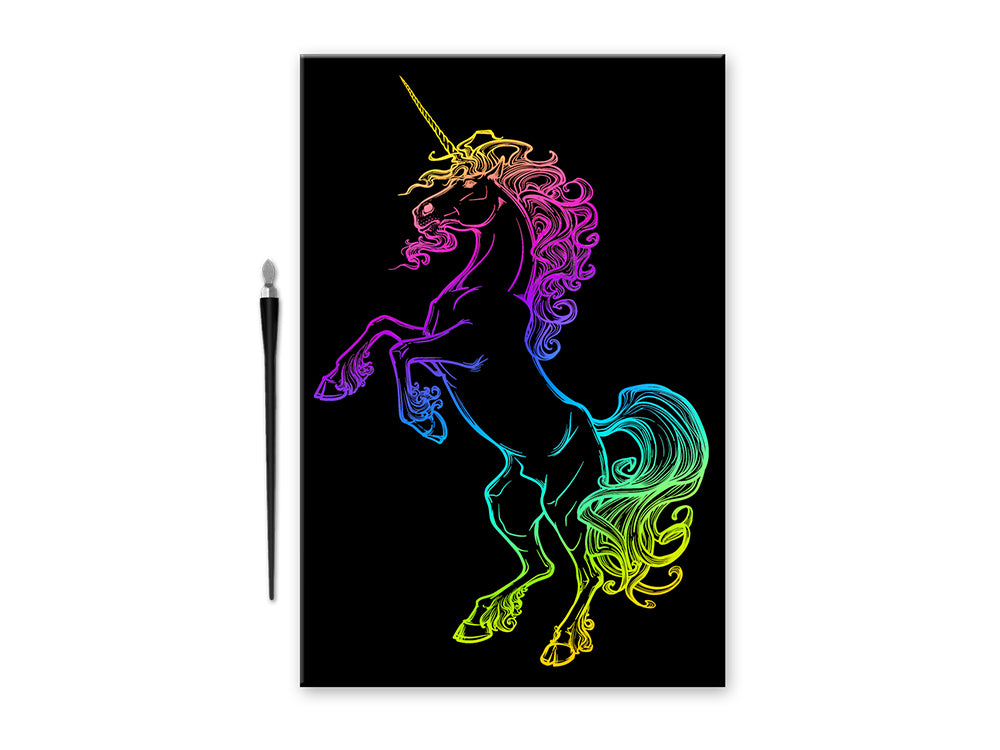 Craft Medley Kit: Deluxe Engraving Art DIY Kit F) Holographic~ Unicorn