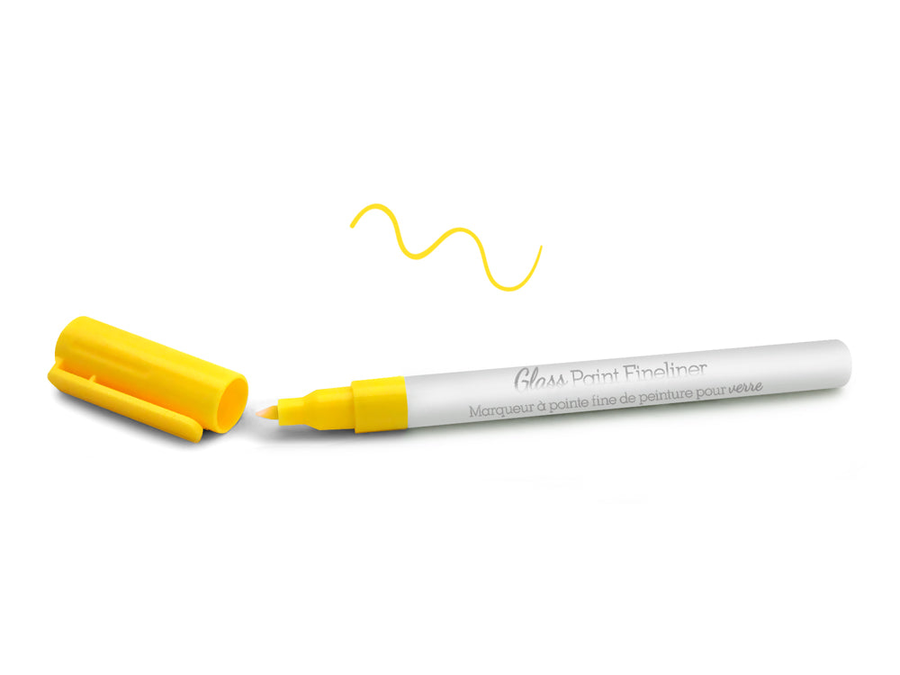 Color Factory: Glass Marker Ceramic/Porcelain Fineliner Permanent 3ml E) Yellow