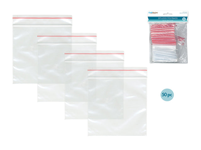 Craft Medley: Zipper-Seal Polybags 3"x4" 50pc